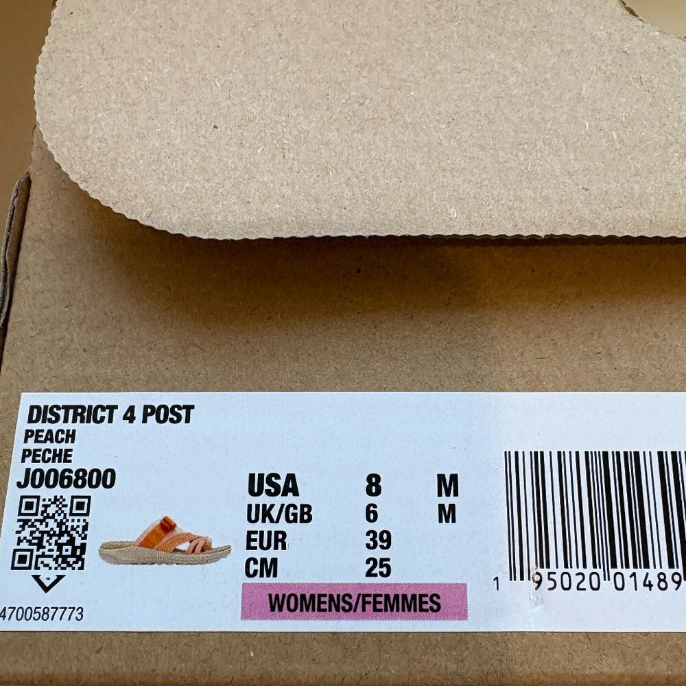 Merrell District 4 Post Sandals Toe Loop Slip On Wedge Peach Orange Size 8 NEW - Picture 7 of 7